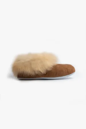 Shepherd ANNELIE Womens Sheepskin Full Slippers Chestnut - - Size UK 4