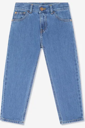 VERSACE Boys Washed Denim Regular Jeans in - Size 5Y