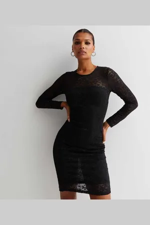 Gini London Womens Long Sleeve Lace Bodycon Dress - - Size 12 UK