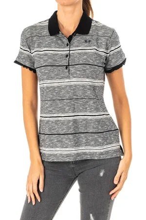 La Martina Womens short-sleeved polo shirt with lapel collar LWP005 - Cotton - Size Small
