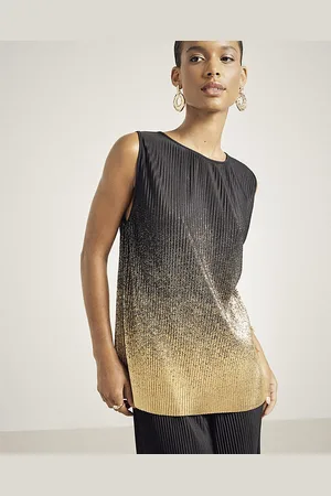 River Island Womens Top Ombre Plisse Sleeveless - Size Small