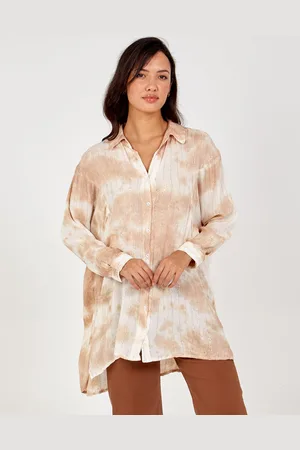 Blue Vanilla Womens Oversized Metallic Stitch Shirt - - Size Small