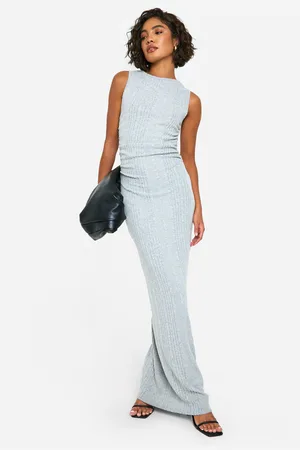 Boohoo Womens Tall Brushed Rib Racer Maxi Dress - - Size 10 UK