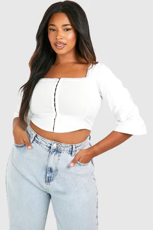 Boohoo Womens Plus Lace Insert Hook And Eye Corset Top - Nylon - Size 26 UK