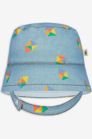 THE BONNIE MOB Baby Girls Miso Beach Denim Sun Hat in - Size 4-5Y