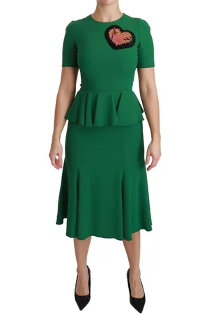Dolce & Gabbana WoMens Heart Patch Mermaid Midi Viscose Dress material_viscose - Size IT 38 (Womens)