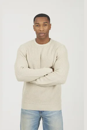 Brave Soul Mens Crew Neck Chunky Knit Jumper - Size Small