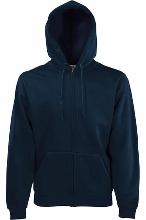 Fruit Of The Loom Mens Zip Through Hooded Sweatshirt / Hoodie (Deep ) Cotton - Size Small