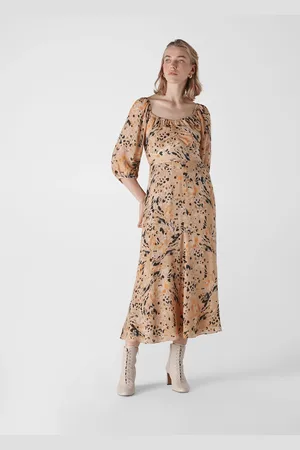 Whistles Womens Leopard Print Silk Dress - - Size 6 UK