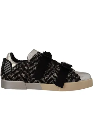 Dolce & Gabbana Mens Leather Brown Cotton Wool Sneakers Shoes - Size EU 44