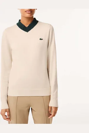 Lacoste Womens Cotton Pima Technical Knit Golf Sweater in - Size 10 UK