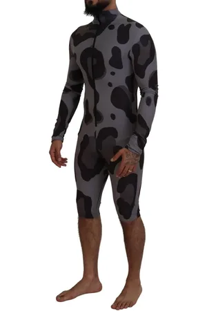 Dolce & Gabbana Mens Gray Patterned Wetsuit Swimwear - - Size EU 48 (Mens)