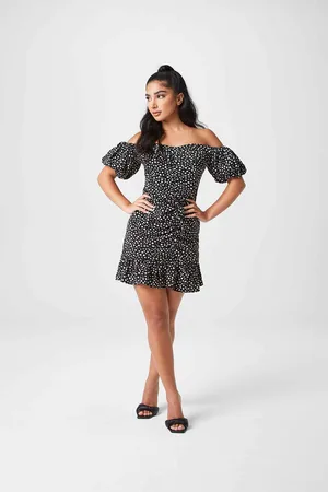 Urban Bliss Womens Spot Ruche Front Dress - Size 16 UK