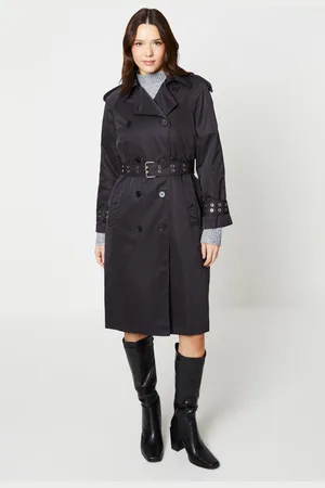 wallis Womens Cuff Detail Trench Coat - - Size Small