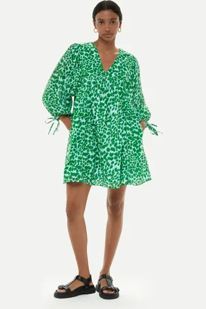 Whistles Womens Smooth Leopard Trapeze Dress - - Size 12 UK