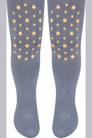 Steven Girls - Kids Cotton Tights with Anti-Slip Grips - Stars - Size 2-3Y