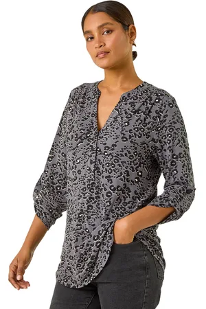 Roman Womens Animal Print Stretch Blouse - - Size 20 UK