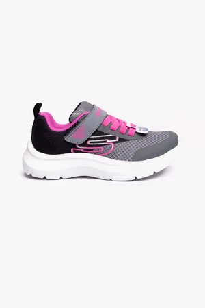 Skechers 303534L/BKGY SKECH FAST - TRENDING COLOR Girls Sport Black/Gray - - Size UK 10.5 Kids