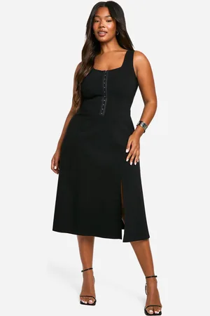 Boohoo Womens Plus Woven Stretch Corset Detail Floaty Midi Dress - - Size 26 UK