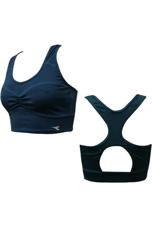 Diadora Supportive Womens Navy Sports Bra - Cotton - Size Medium