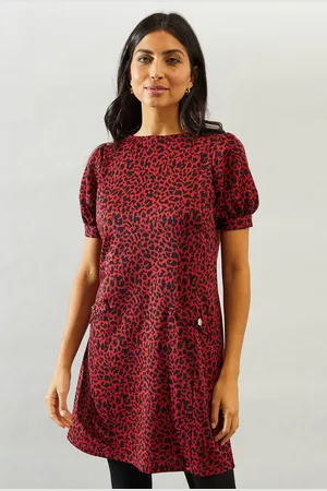 wallis Womens Short Sleeve Jacquard Ponte Shift Dress - Size 16 UK