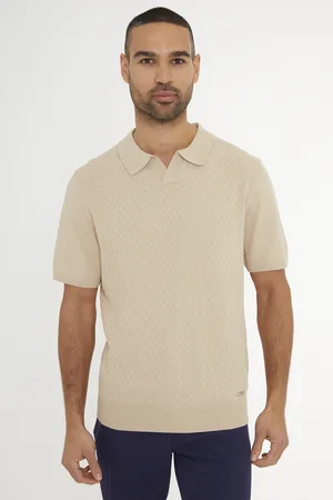 Threadbare Mens Textured Front Short Sleeve Trophy Neck Knitted Polo - Size 2XL