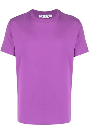 OFF-WHITE Mens Diag Tab Slim Fit Orchird T-Shirt Cotton - Size Medium