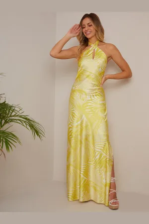 Chi Chi London Womens Halterneck Abstract Print Maxi Dress in - Size 12 UK