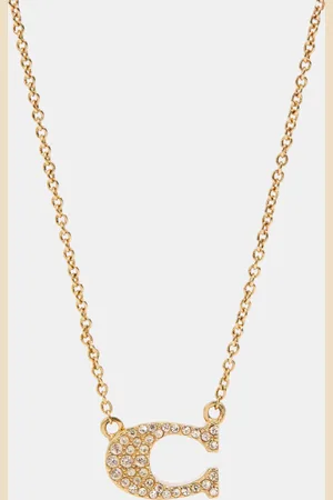 Coach Womens Pave Signature C Necklace - - One Size