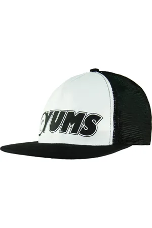 Yums Mens Mesh Snapback Hat Adjustable Black Logo Unisex Cap 200941 Cotton - One Size
