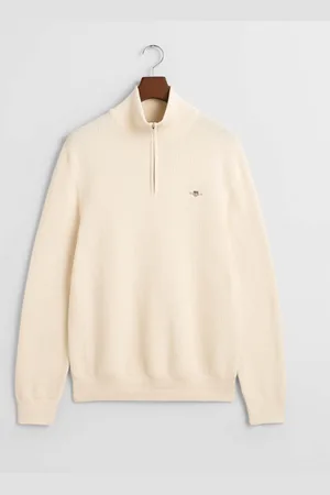 GANT Mens Micro Textured Cotton Half-Zip Sweatshirt in - Size 2XL
