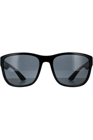 Prada Rectangle Mens Grey Polarized Sunglasses - One Size