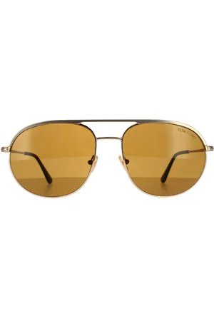 Tom Ford Aviator Mens Matte Rose Brown Sunglasses Metal - One Size