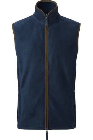 Premier Mens Artisan Fleece Gilet (Navy/Brown) - - Size X-Large