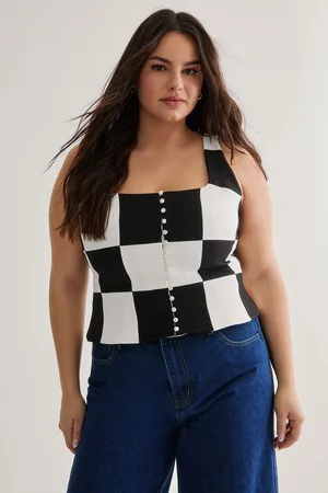 NASTY GAL Womens Plus Premium Col Block Tailored Top - - Size 22 UK