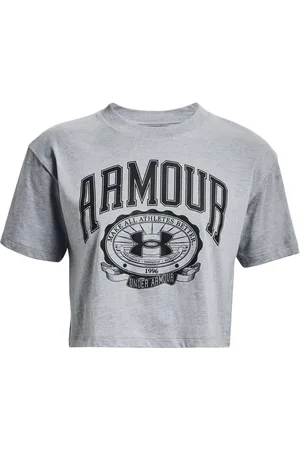Under Armour Womens UA Collegiate Crop Short Sleeve T-Shirt in - Size 16 UK