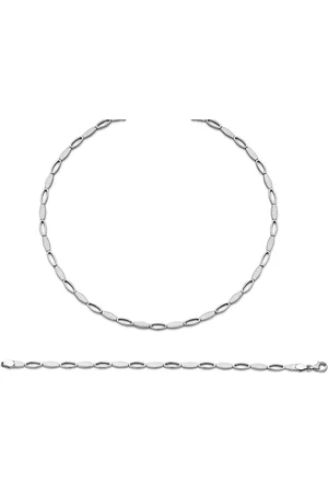 ORPHELIA WoMens 925 Sterling Set: Chain + Bracelet - SET-035 - One Size