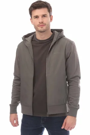 Belstaff Mens Cotton Fleece Alloy Zip Through Hoodie in - Size 2XL
