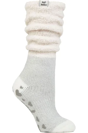 Heat Holders Womens Ladies Fluffy Slouch Top Non Slip Thermal Bed Socks - - Size UK 4-8