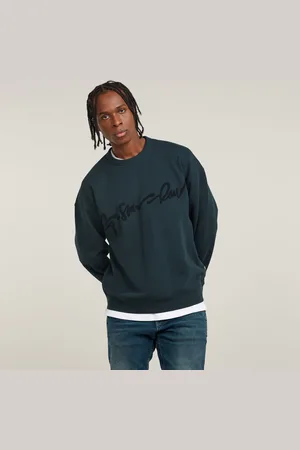 G-Star Mens G-Star RAW Chenille G-Script Loose Sweater - Cotton - Size Large