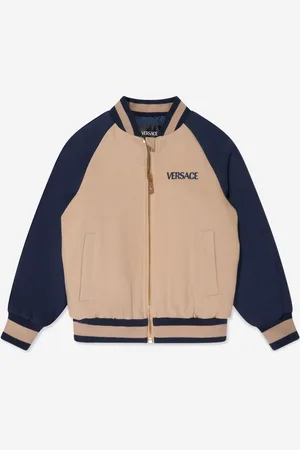 VERSACE Boys Embroidered Logo Bomber Jacket in - Size 10Y