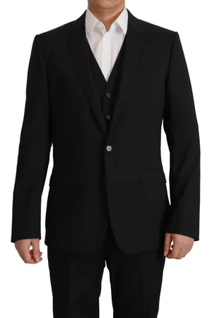 Dolce & Gabbana Mens Luxury Italian Suit Jacket Vest Set - Wool - Size IT 48 (Men