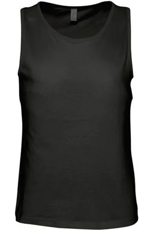 Sols Mens Justin Sleeveless Tank / Vest Top (Deep Black) - Cotton - Size 2XL