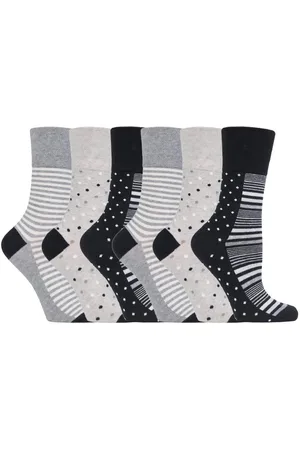 Gentle Grip Womens - 6 Pairs Ladies Non Elastic Socks - GG135 - Cotton - Size UK 4-8
