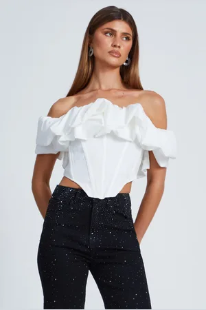 Quiz Womens Bardot Corset Top - Size 6 UK