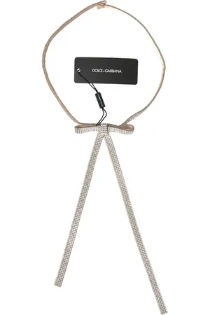 Dolce & Gabbana Womens Clear Crystal Bow Waist Belt - - Size 65 cm