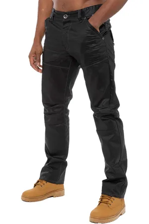 Enzo Mens Denim Jeans Straight Leg - Coated Polycotton - Size 38W/30L