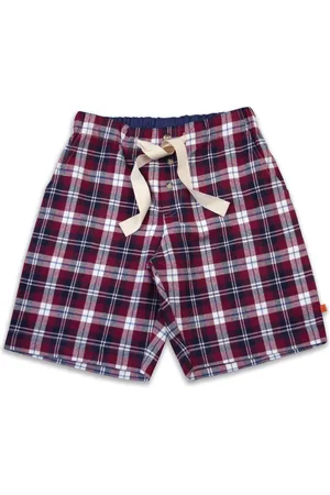 Mini Vanilla Mens Check Lounge Shorts Cotton - Size Medium