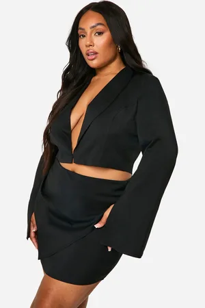 Boohoo Womens Plus Tailroed Longline Crop Blazer - - Size 28 UK