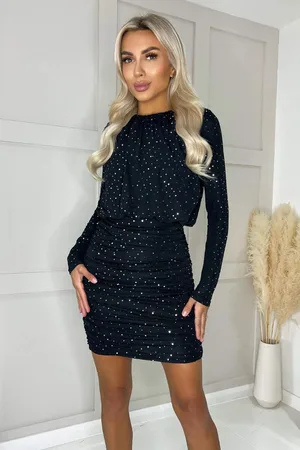Ax Paris Womens Metallic Sparkle And Sequin Bodycon Mini Dress - Size 12 UK